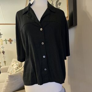 Banana Republic: Buttons Black Women's Button-Down Shirt
